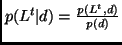 $p(L^{t}\vert d) = \frac{p(L^{t},d)}{p(d)}$