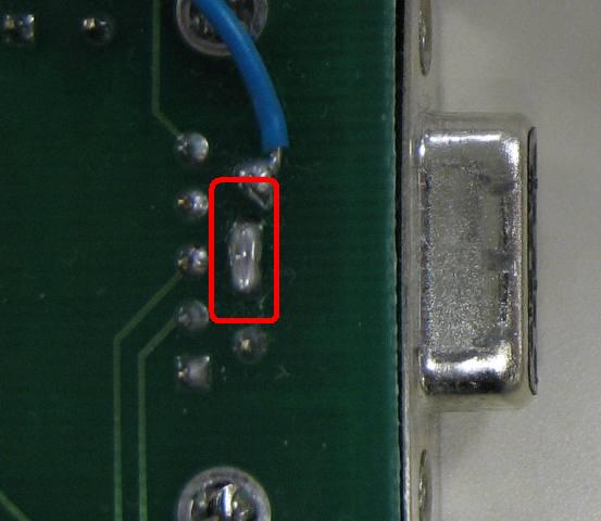 close-up of solder point