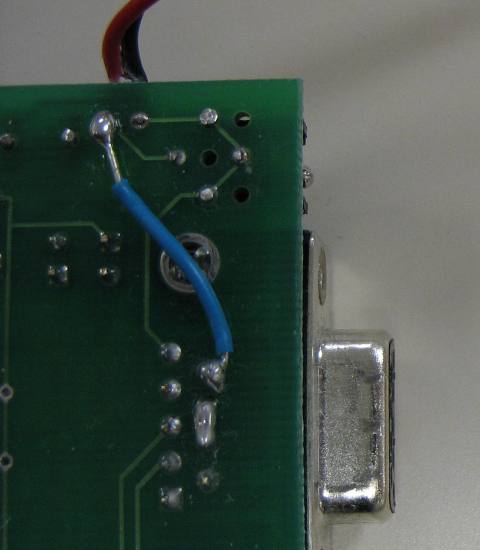 close-up of solder points